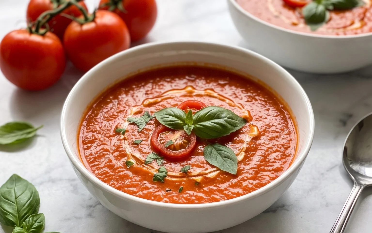 Soupe Tomates Rôties Basilic Crémeuse : Réconfort Dégustatif