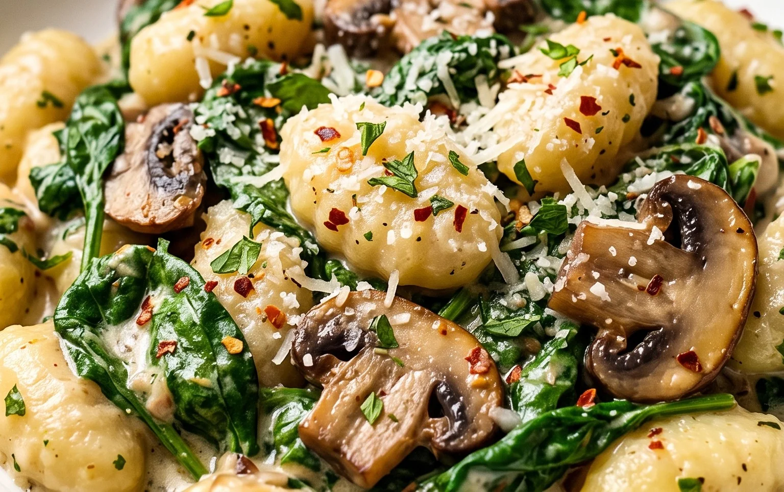 Creamy Spinach and Mushroom Gnocchi (One-Pan, 20 Minutes)